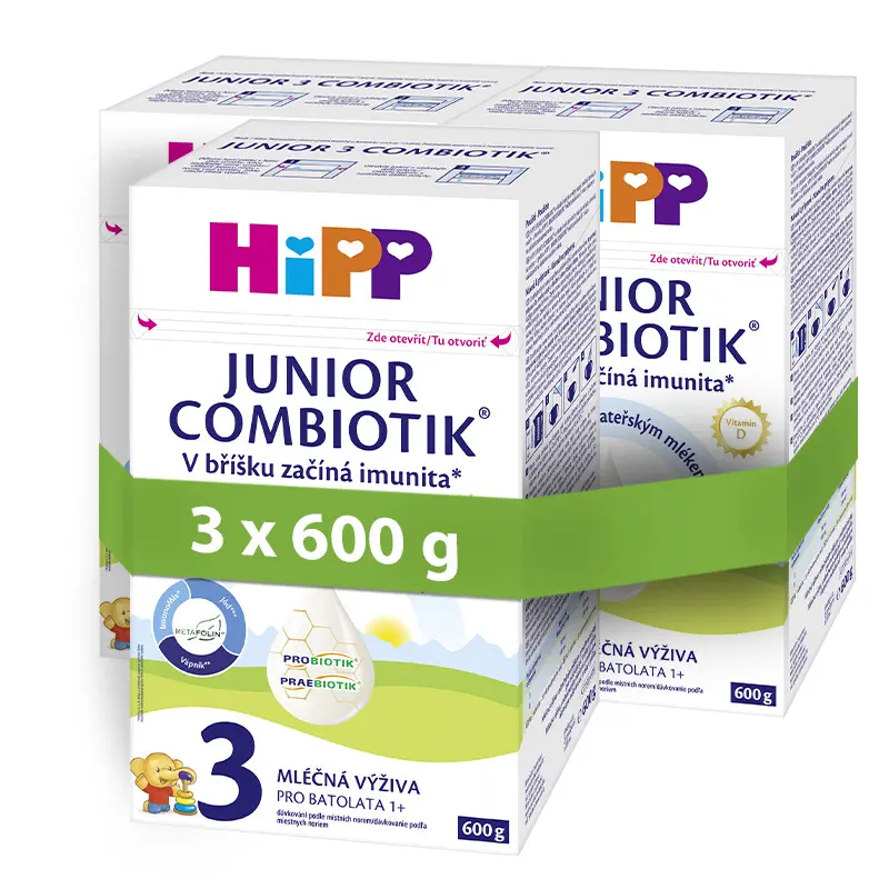 HiPP 3 Junior Combiotik mléčná výživa 600g - balení 3 ks