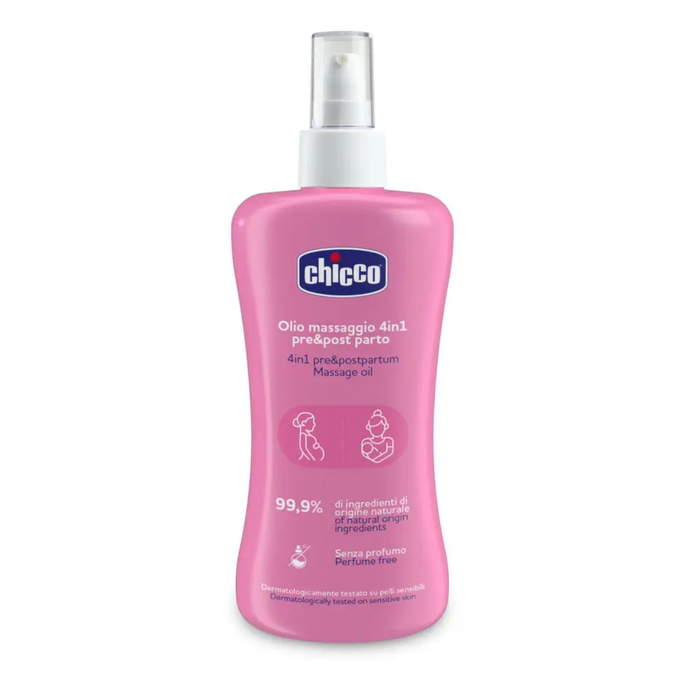 CHICCO Olej masážní před a po porodu 4v1, 200ml