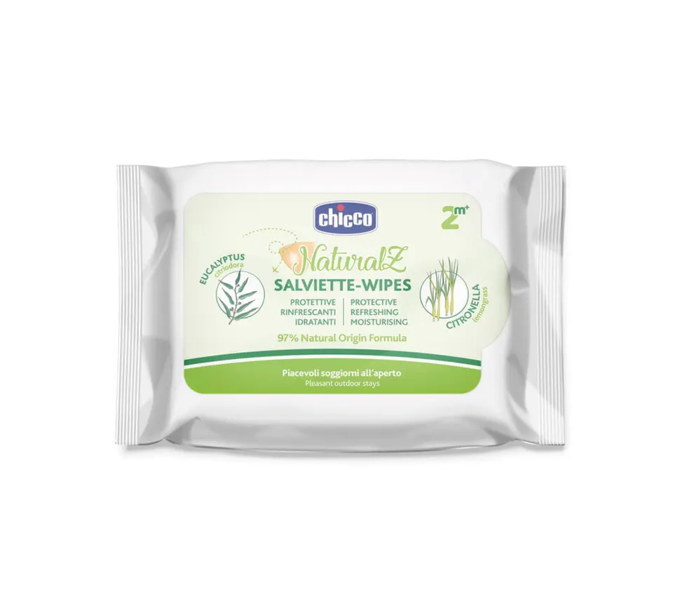 CHICCO NaturalZ ubrousky proti komárům ochranné 97% přírodních složek 20 kusů