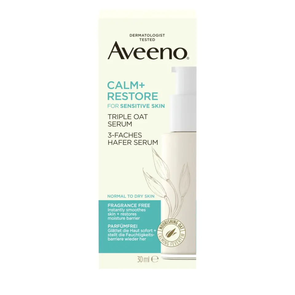 Aveeno Pleťové sérum s trojitým ovesným komplexem Calm+ Restore (Triple Oat Serum) 30 ml