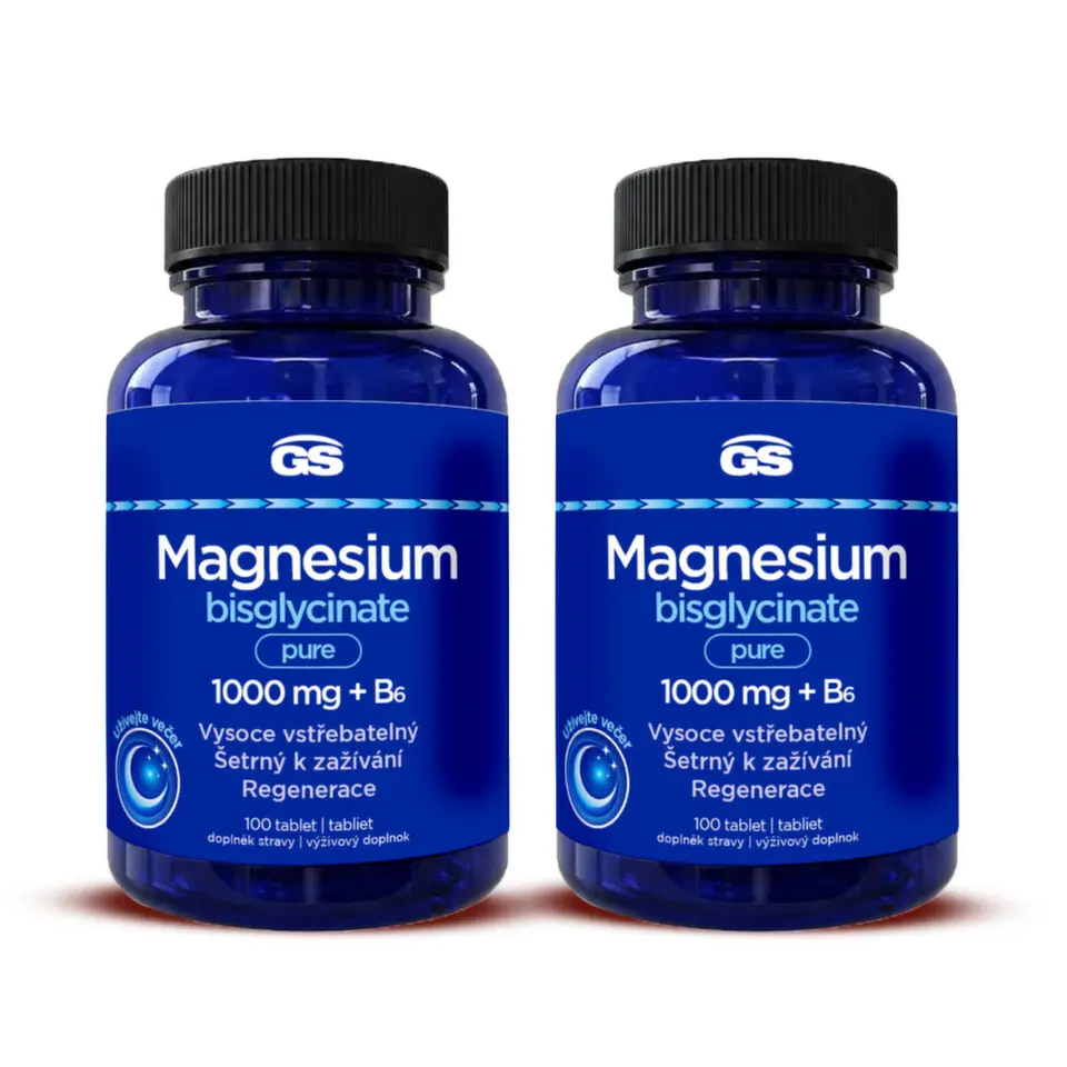 GS Magnesium bisglycinate pure 1000mg+B6 tbl.100 - balení 2 ks