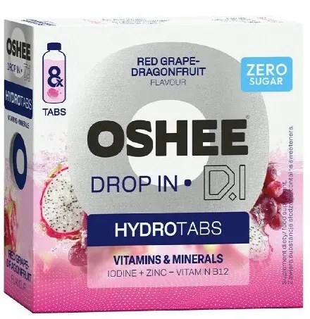 OSHEE Drop in hydro tabs zero vitamíny minerály 8 tablet