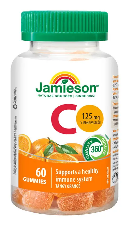 Jamieson Vitamín C Gummies příchuť pomeranč 60 pastilek