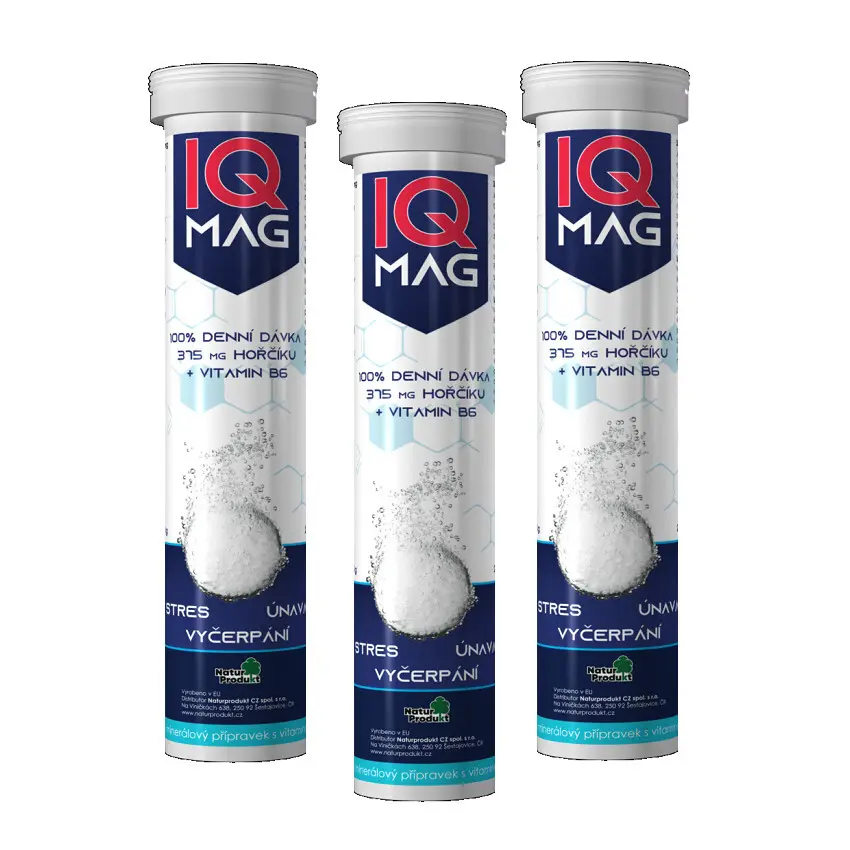 IQ Mag hořčík + B6 citron šumivé tablety 2+1