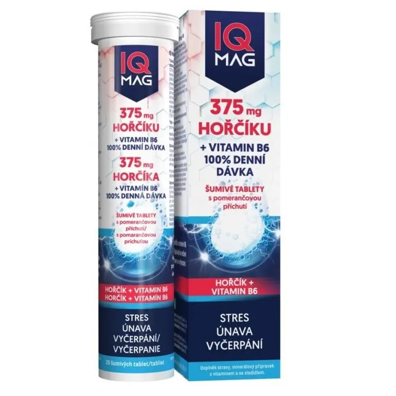 IQ Mag hořčík 375 mg+B6 šumivé tablety 20 tbl