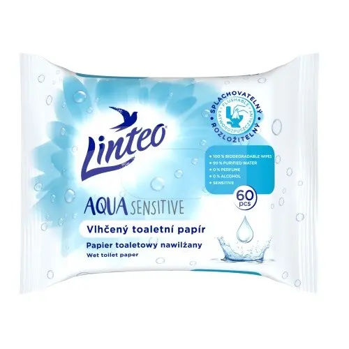 Linteo Vlhčený toaletní papír Aqua Sensitive 60ks
