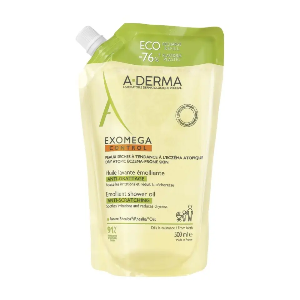 A-Derma Exomega Huile sprchový čistící olej náplň 500 ml