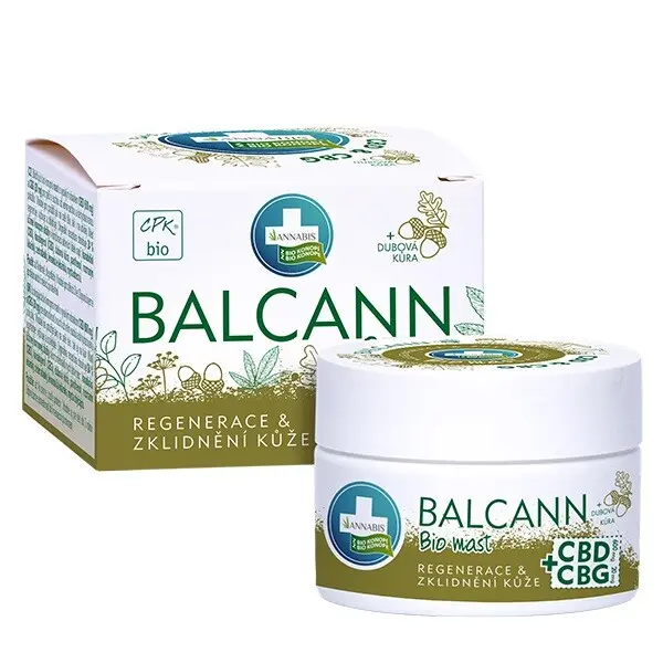 Annabis Balcann dubová kůra BIO mast z konopí s CBD a CBG, 50 ml