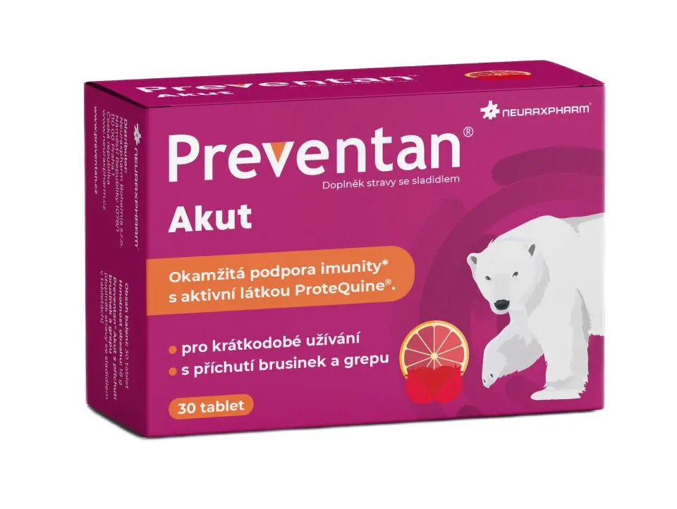 Preventan Akut s příchutí brusinek a grepu 30 tablet