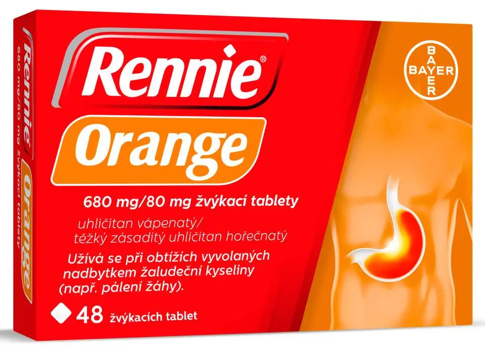RENNIE ORANGE 680MG/80MG TBL MND 48