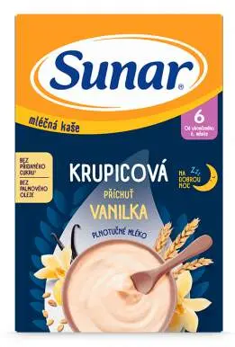 Sunar Mléčná krupicová kaše vanilková 210 g