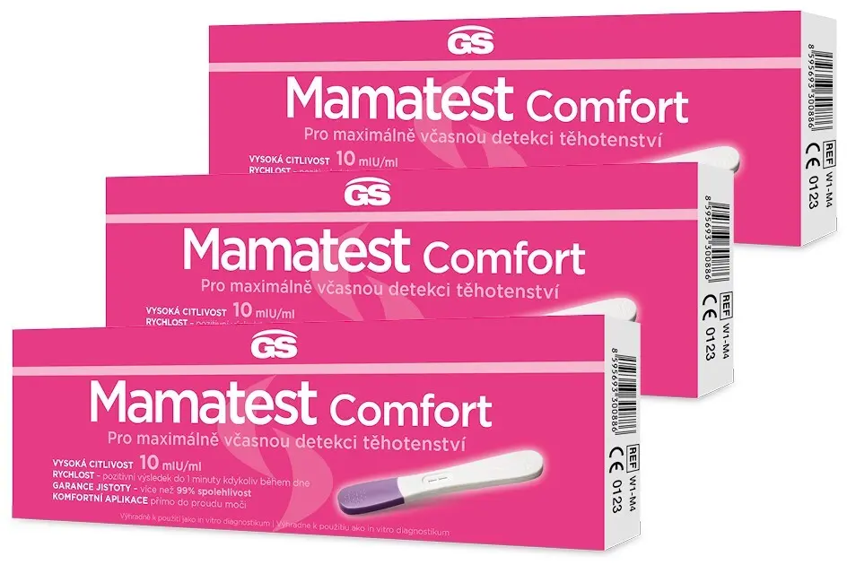 GS Mamatest Comfort Těhotenský test - balení 3 ks