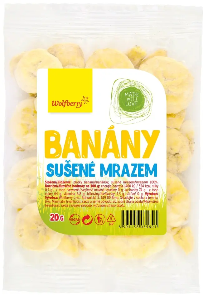 Banány lyofilizované 20g Wolfberry