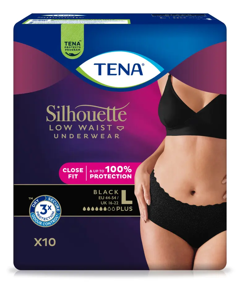 Tena Silhouette Plus Black L 10 ks 780221