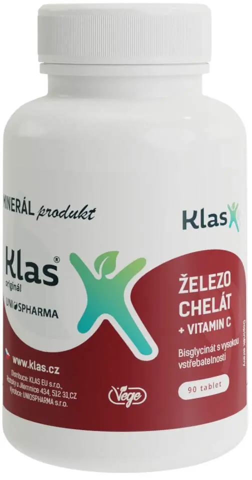 Klas Železo chelát + vitamín C tbl.90
