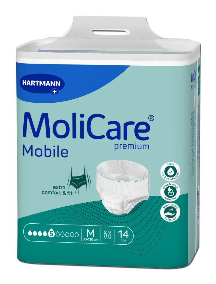 Inkontinenční kalhotky natahovací MoliCare Mobile 5 kapek velikost M 14ks