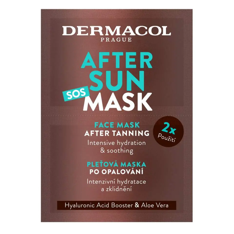 Dermacol AFTER SUN pleťová maska 2x8ml