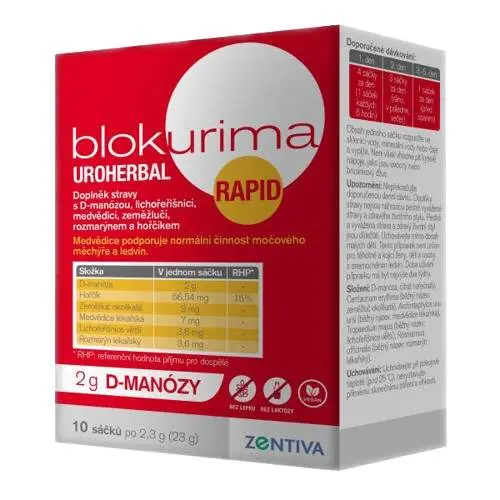 Blokurima Uroherbal Rapid 2g D-manózy sáčky 10x2.3g