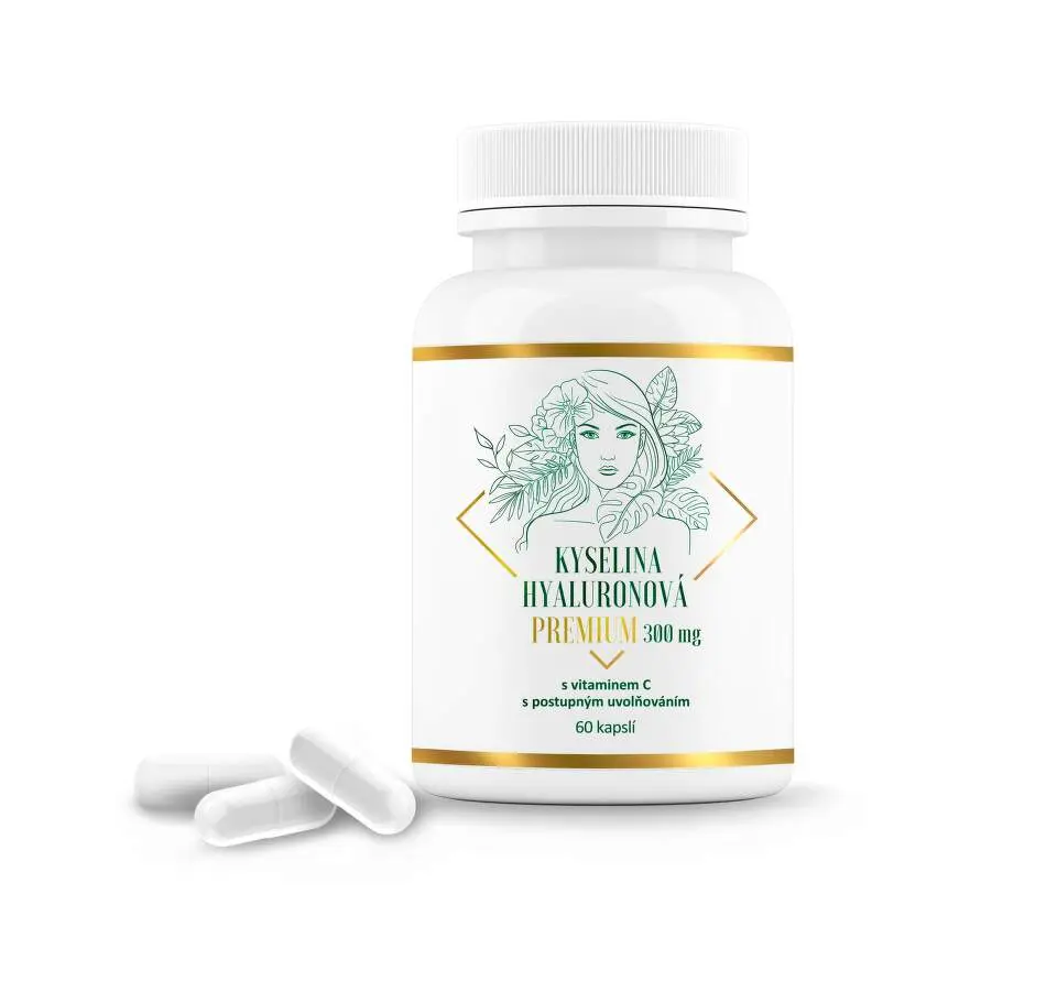 Kyselina hyaluronová PREMIUM 300mg s vitaminem C 60 kapslí