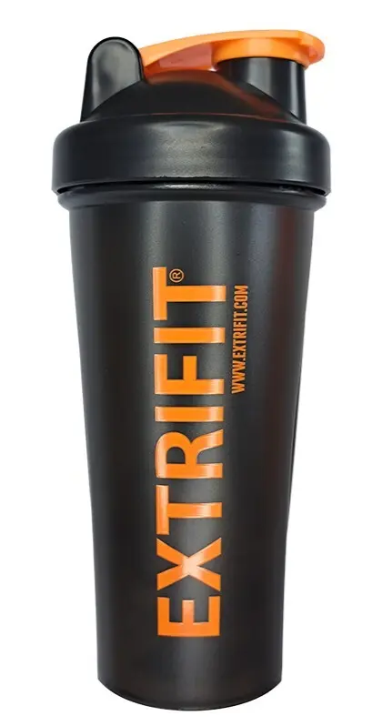 Extrifit Šejkr 600 ml černý, oranžové logo