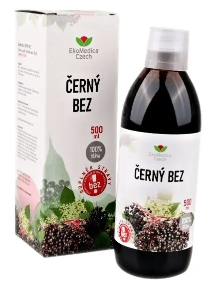 Černý bez 100% šťáva 500ml EKOMEDICA