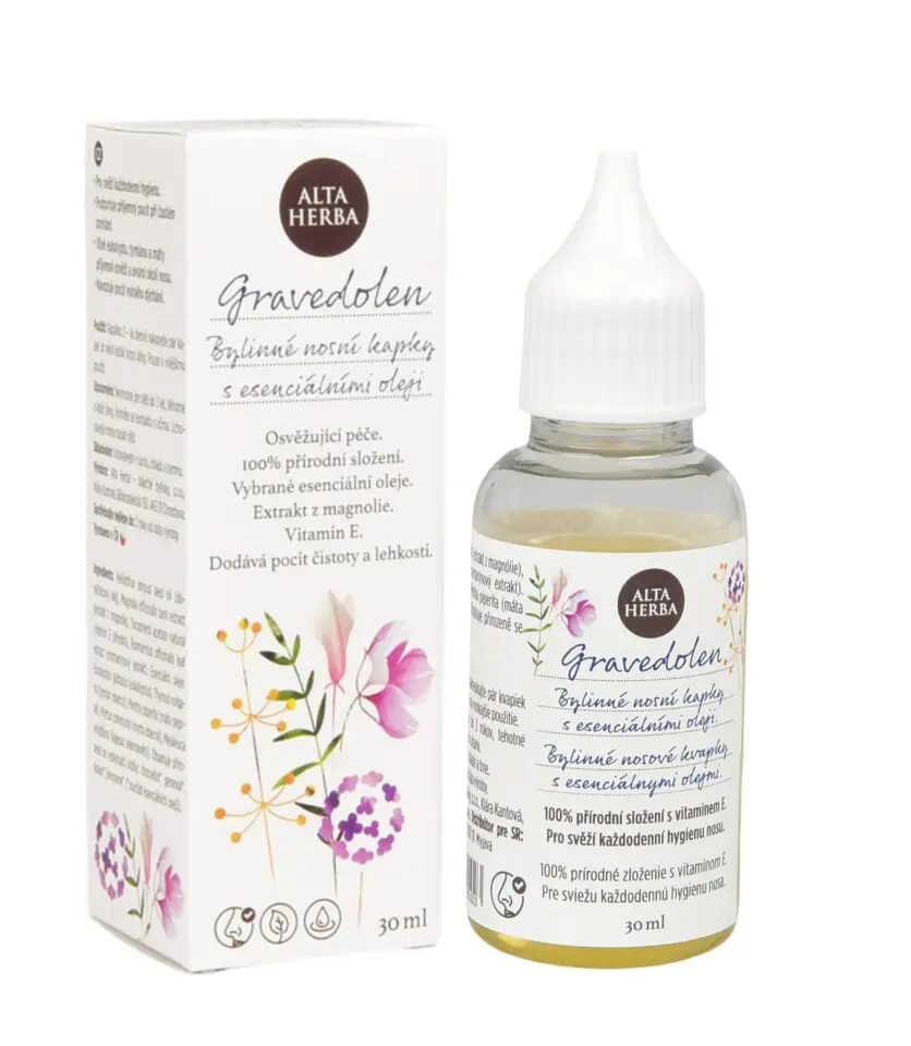 Gravedolen bylinné nosní kapky esenciál.oleje 30ml