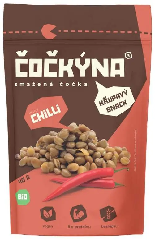 Čočkýna Smažená Čočka Bio 40 g chilli