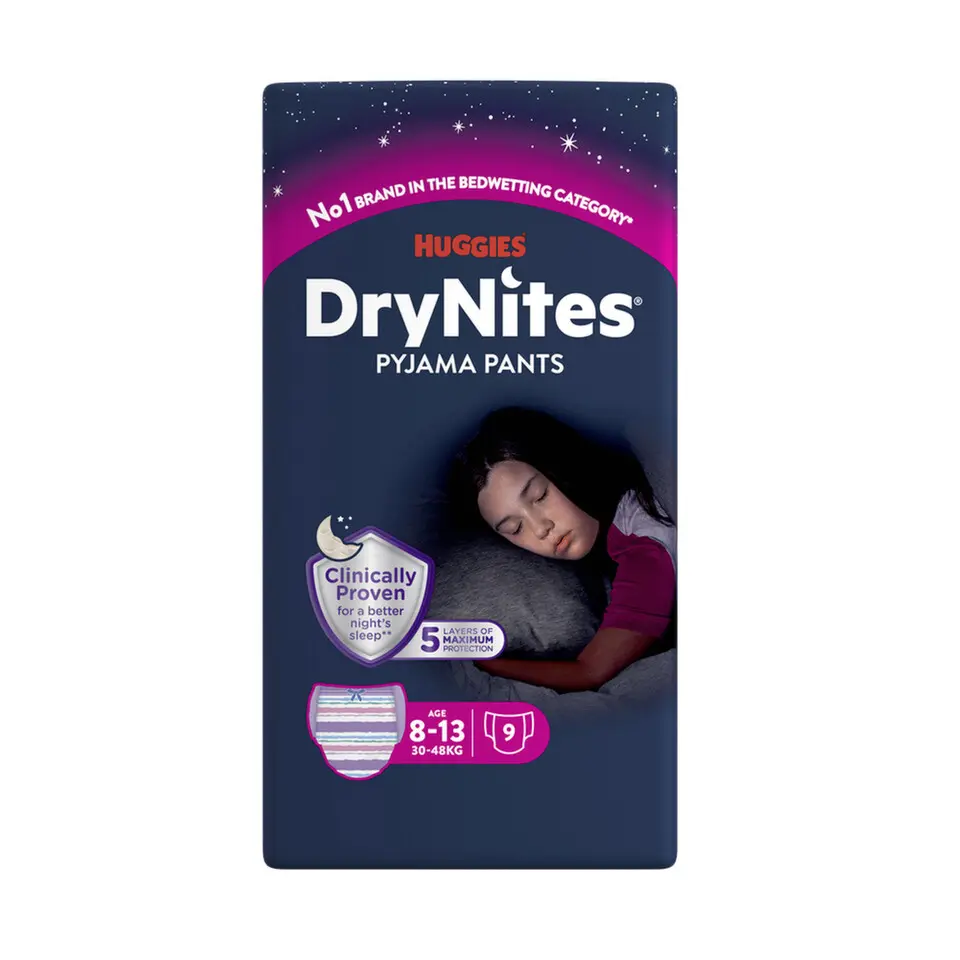 DryNites natah.kalhotky dívky 8-13let/30-48kg/9ks