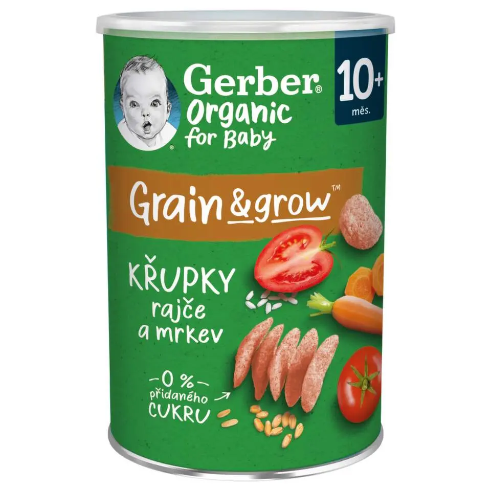 Gerber Křupky rajče a mrkev BIO 35g 10M+