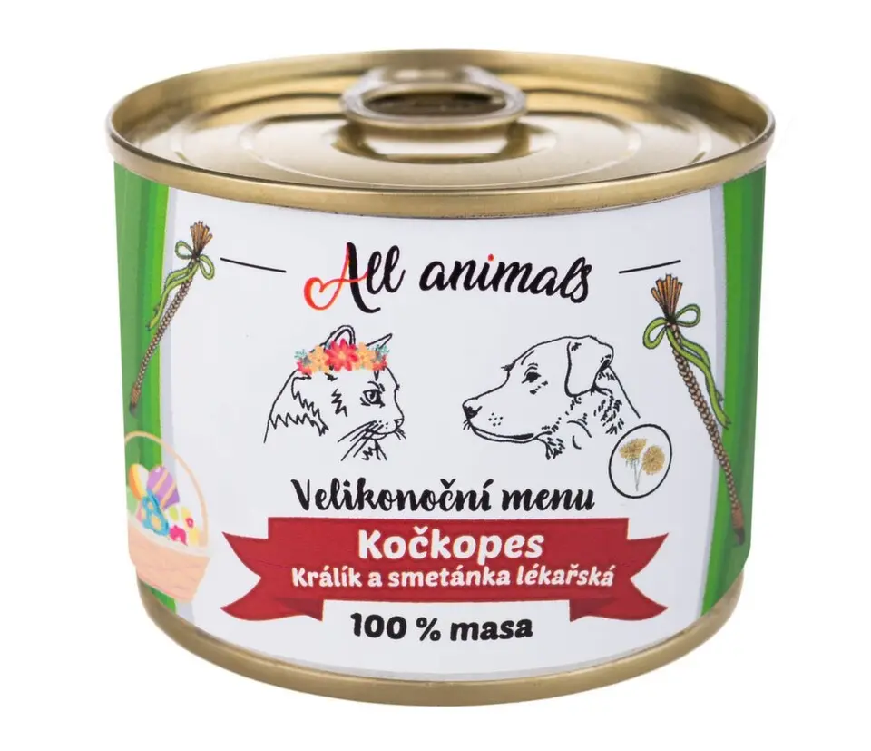 All Animals kočkopes konz. Velikonoční králík+sm. 200g + Množstevní sleva