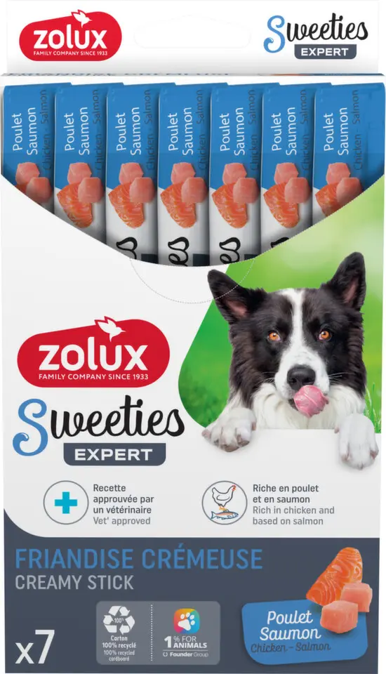 Pochoutka pes SWEETIES losos, kuře 7ks Zolux
