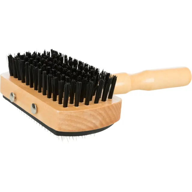 Kartáč dřevěný s drátky oboustr. žíně pes 18/10cm TR