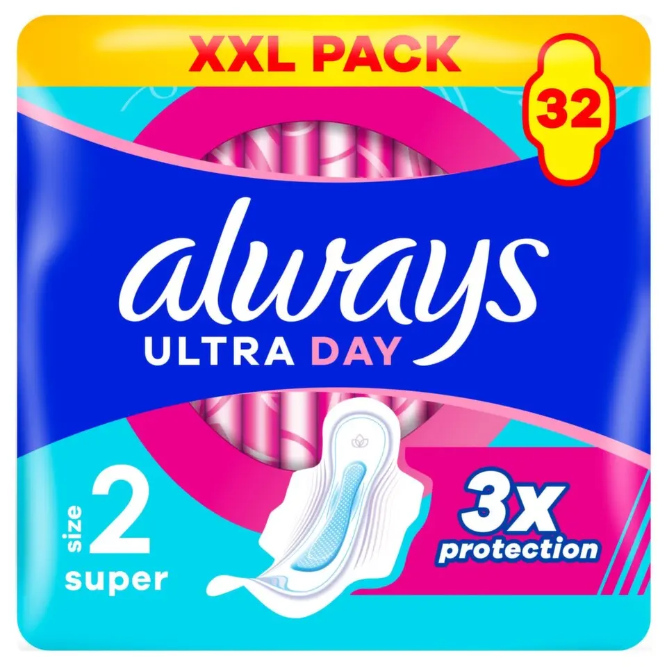 Always Hygienické vložky Ultra Day Super s křidélky vel. 2 32 ks 32 ks