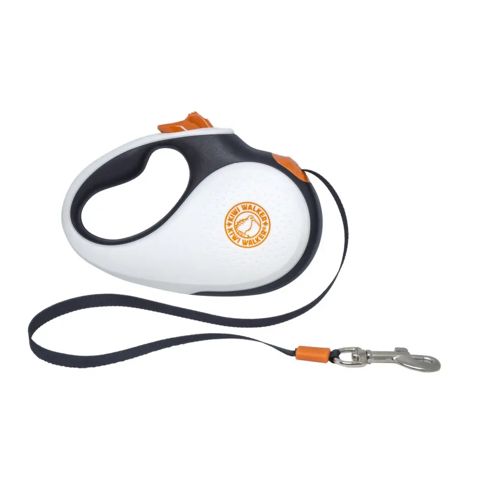 Vodítko samonavíjecí 25kg/5m černobílo/oranžová Kiwi