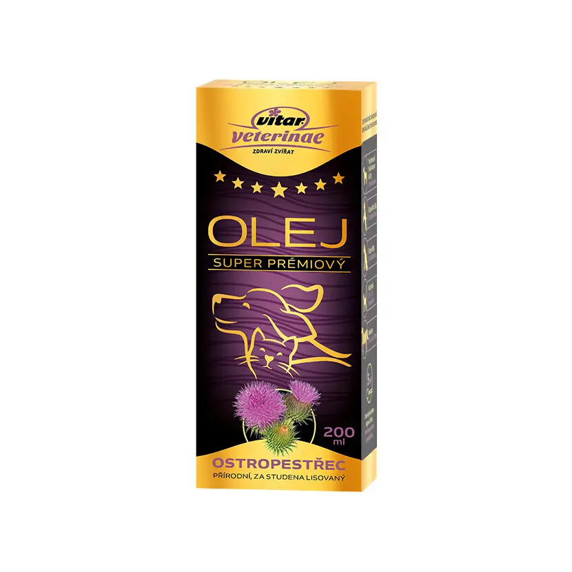 Vitar Veterinae ostropestřec olej 200ml