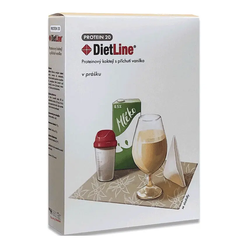 Dietline protein 20kokteil vanilka - 3 sáčky