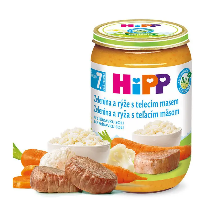 HiPP JUNIOR BIO Zelenina s rýží a telecím masem 220g