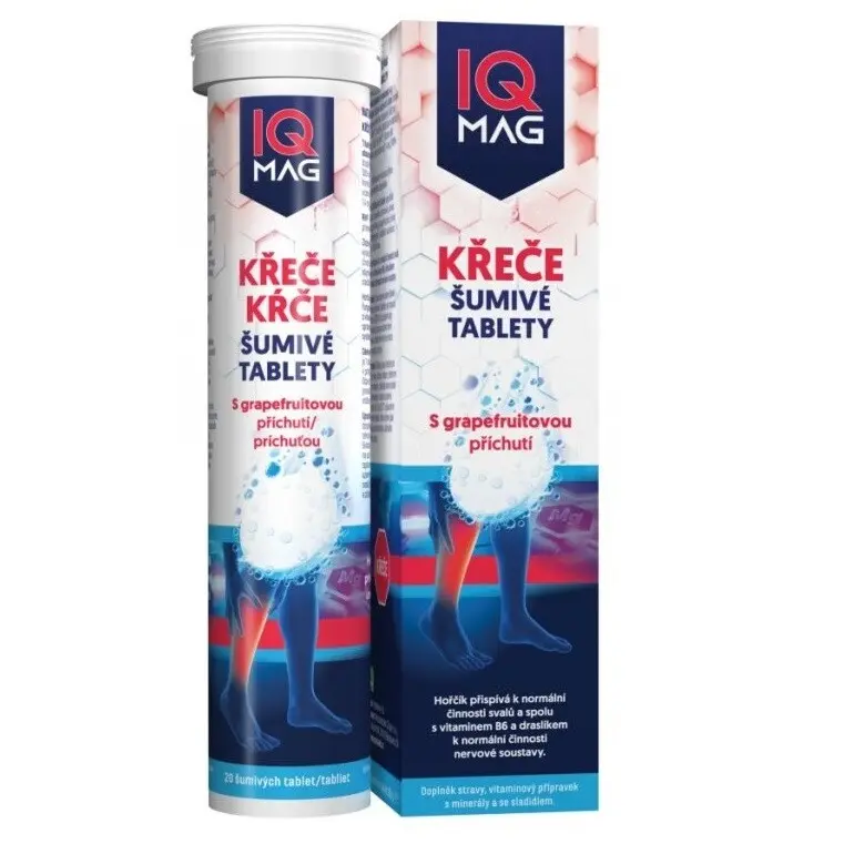 IQ Mag Křeče šumivé tablety s grapefruitovou příchutí 20 tbl