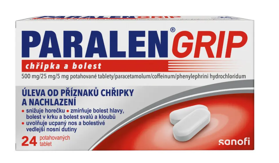 PARALEN GRIP CHŘIPKA A BOLEST 500MG/25MG/5MG TBL FLM 24 I