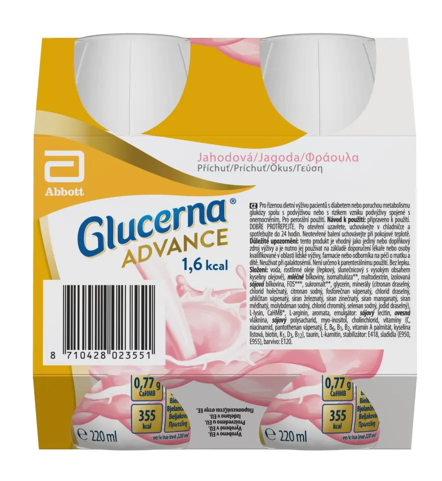 Glucerna Advance 1.6kcal jahod.př.por.sol.4x220ml