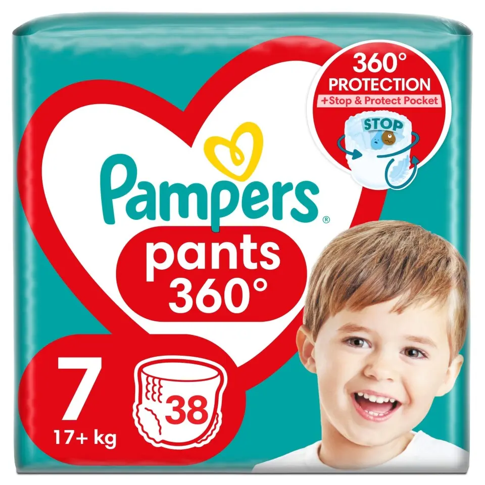 Pampers Plenkové kalhotky Active Baby, 15+ kg, vel. 7, Jumbo-Pack 38 ks 38 ks