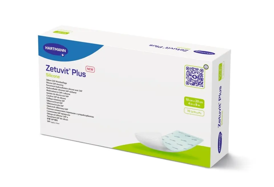 Zetuvit Plus Silicone 10x20cm sil. krytí SAP 10ks