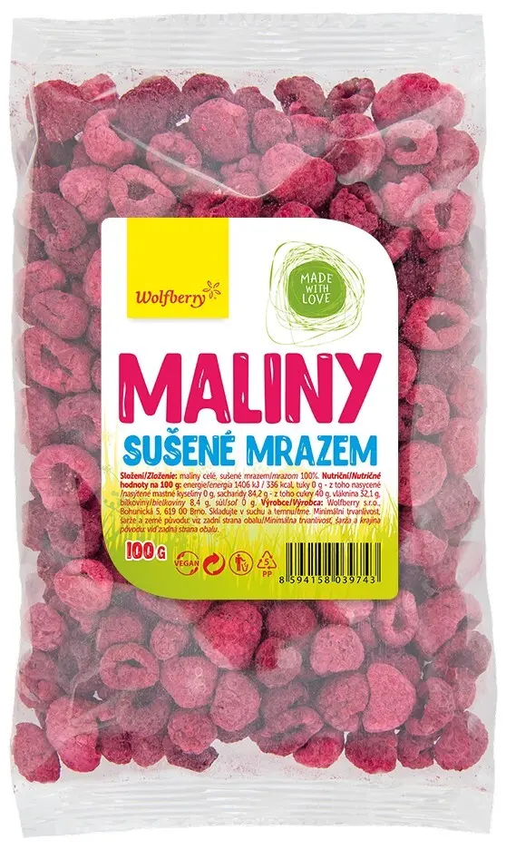 Wolfberry Maliny sušené mrazem 100g