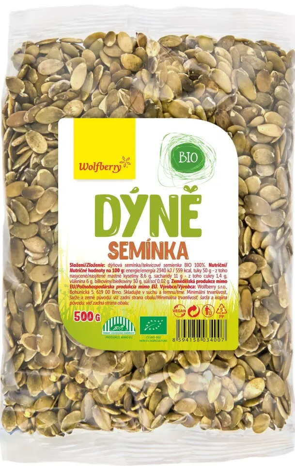 Wolfberry Dýňové semínko loupané BIO 500 g