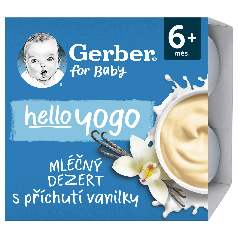 Gerber Hello yogo mléčný dezert vanilkový 4x100g 6M+