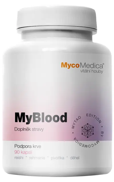 MycoMedica MyBlood, podpora normální činnosti cévní soustavy, 90 rostlinných kapslí