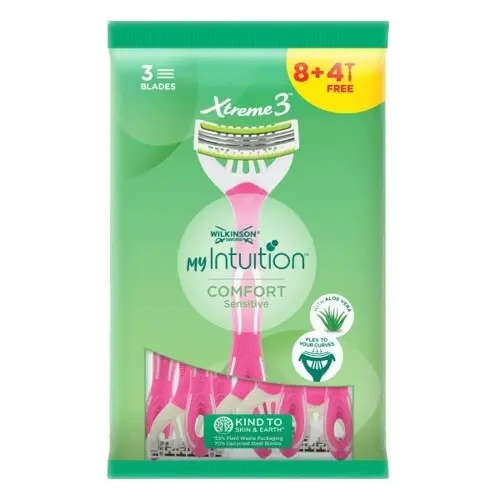 Wilkinson Sword Jednorázový holicí strojek pro ženy My Intuition Comfort Sensitive 8 + 4 ks