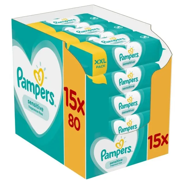 Pampers Sensitive čísticí ubrousky 15x80ks