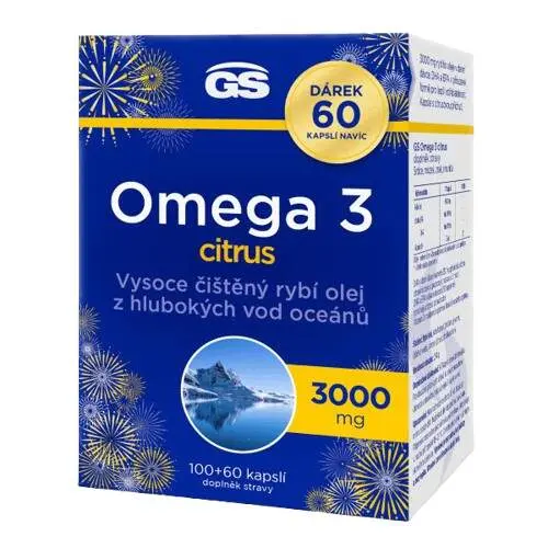 GS Omega 3 citrus 3000mg 100+60 kapslí dárek