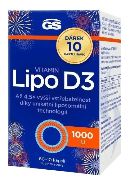 GreenSwan GS Vitamin Lipo D3 1000 IU 60 + 10 kapslí ZDARMA